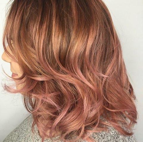 Light pink dyed hair