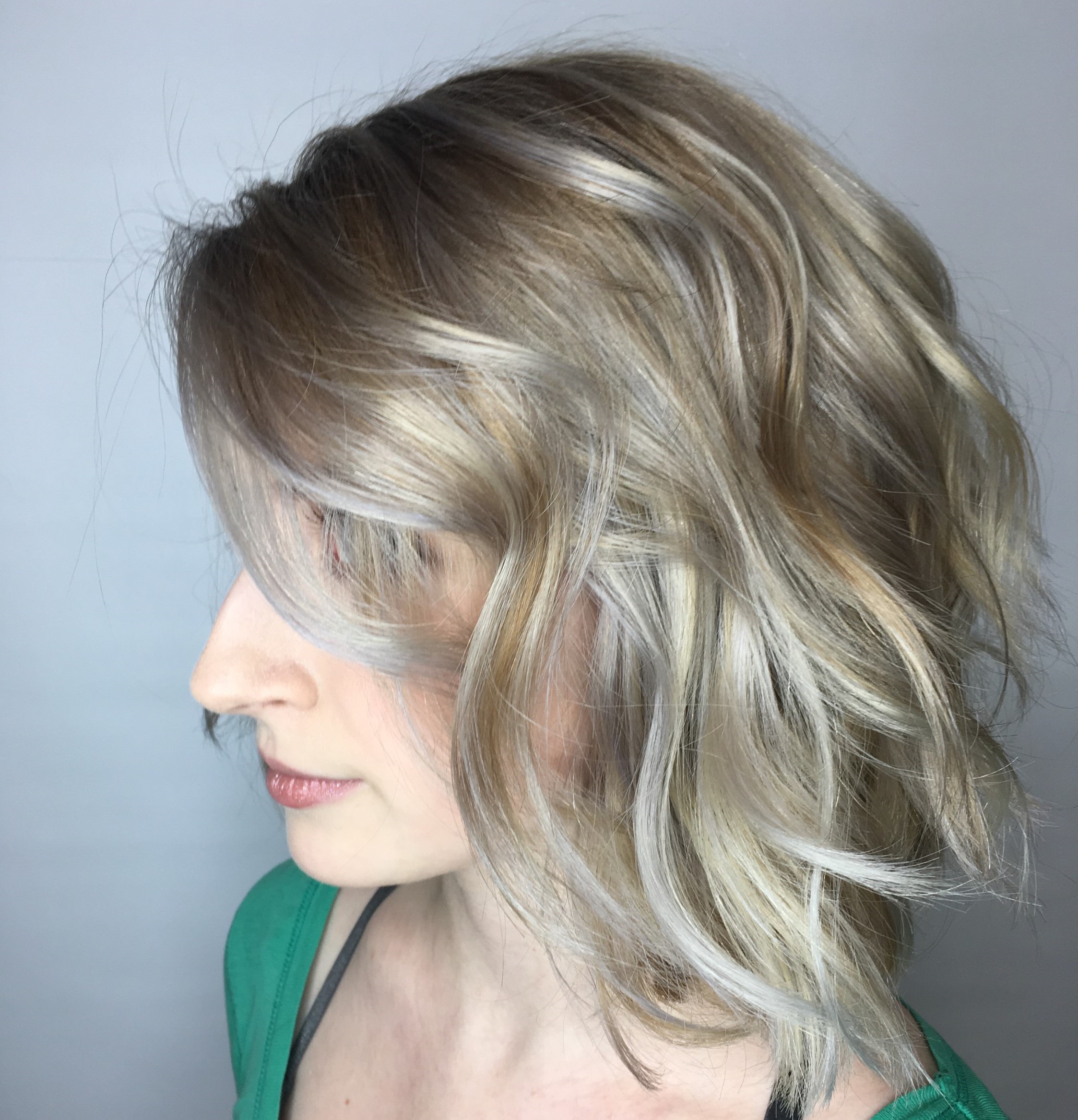 Short haircut dyed platinum